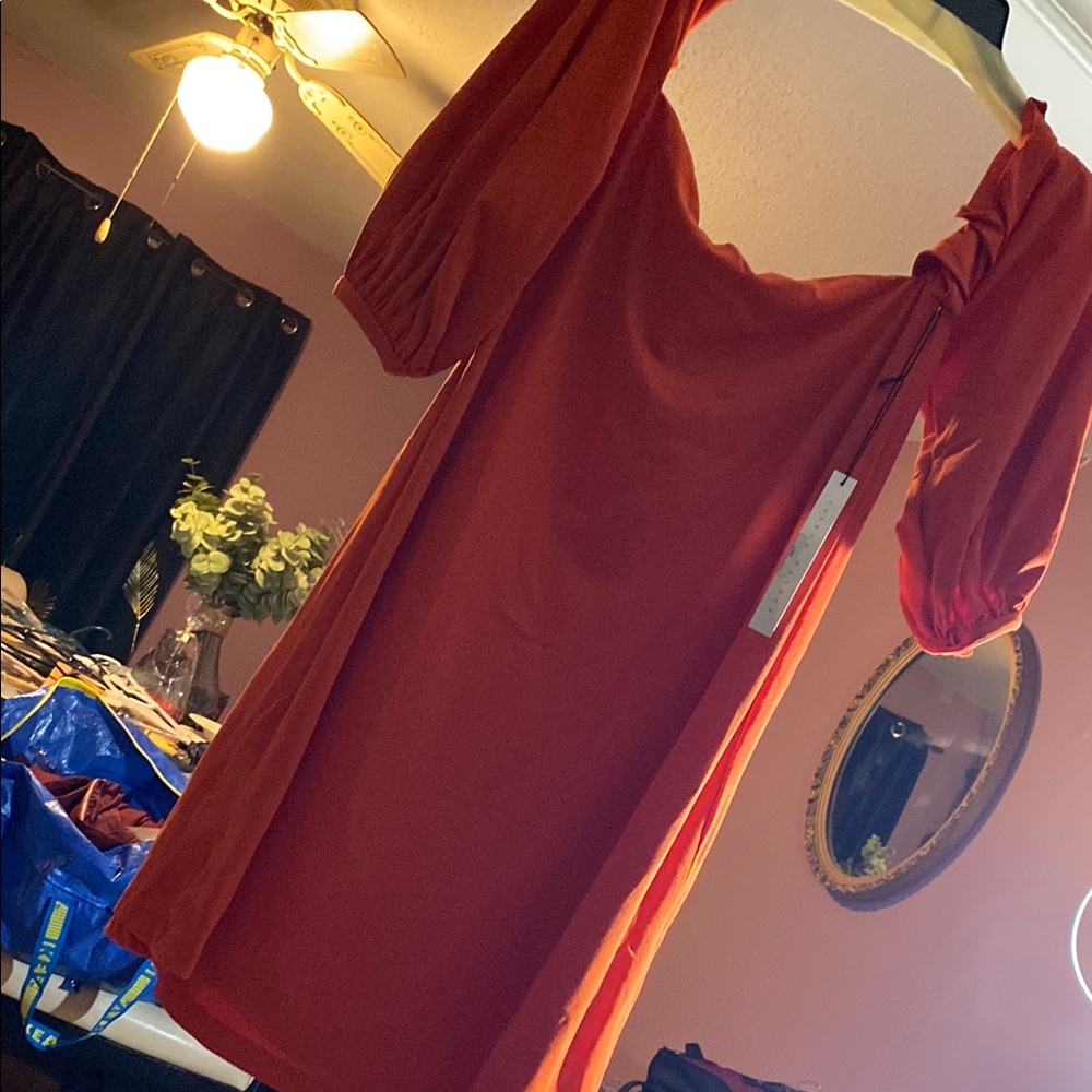 Susana Monaco Vibrant Red Long Sleeve Dress